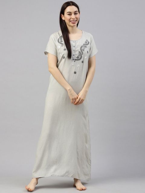 

GOLDSTROMS Grey Embroidered Maxi Nightdress