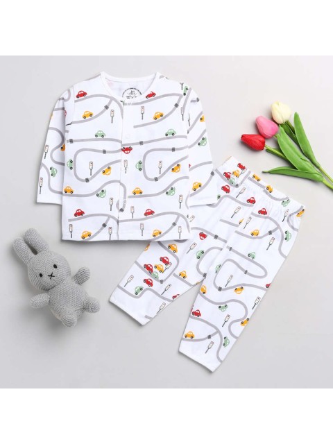 

Clt s Unisex Kids Grey Printed Night suit
