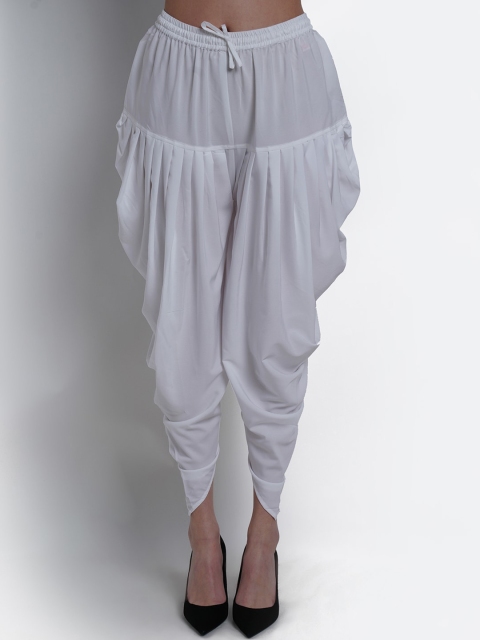 

Purple State Women White Solid Dhoti Pants