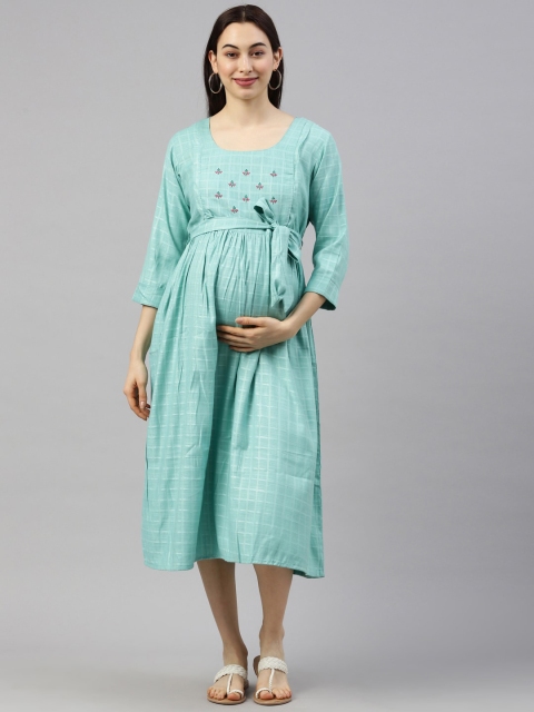 

GOLDSTROMS Blue Maternity Empire Midi Dress