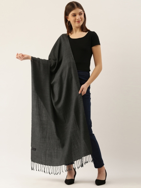 

Pashmoda Women Grey Woolen Stole