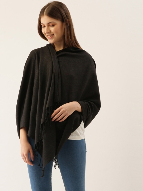 

Pashmoda Women Black Woolen Stole