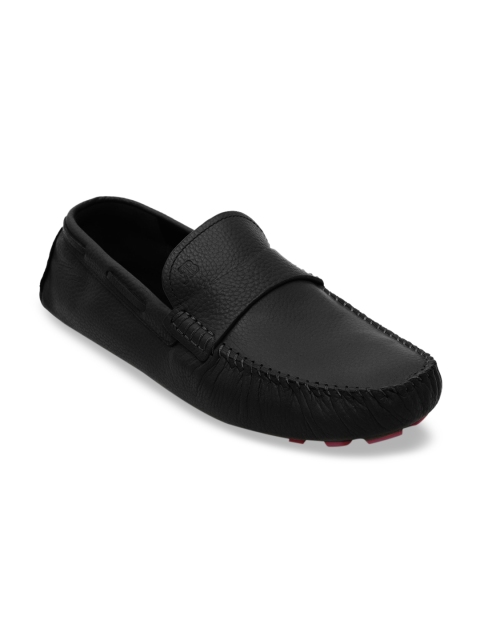 

ROSSO BRUNELLO Men Black Leather Driving Shoes