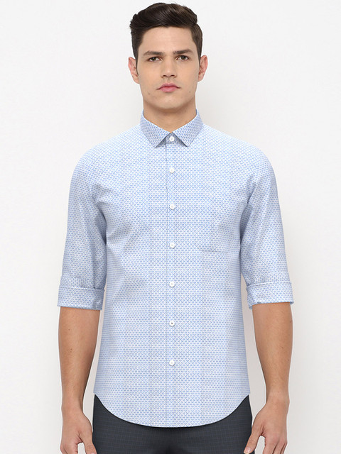 

Peter England Men Blue Printed Formal Shirt