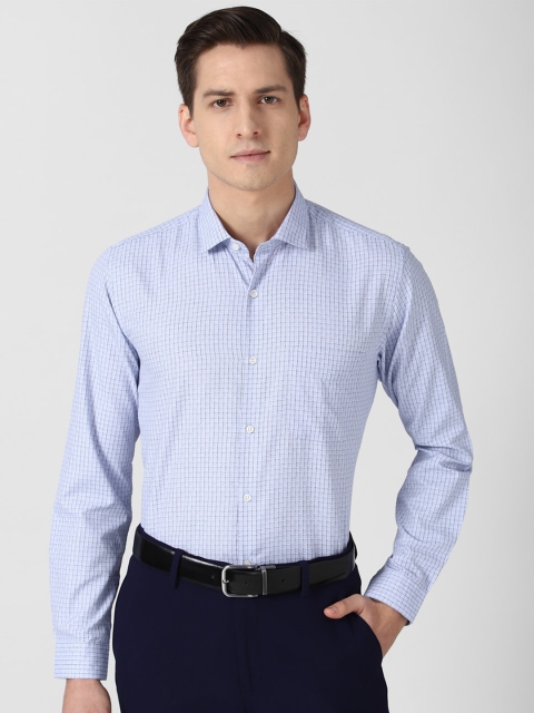 

Peter England Men Blue Micro Checks Checked Formal Shirt