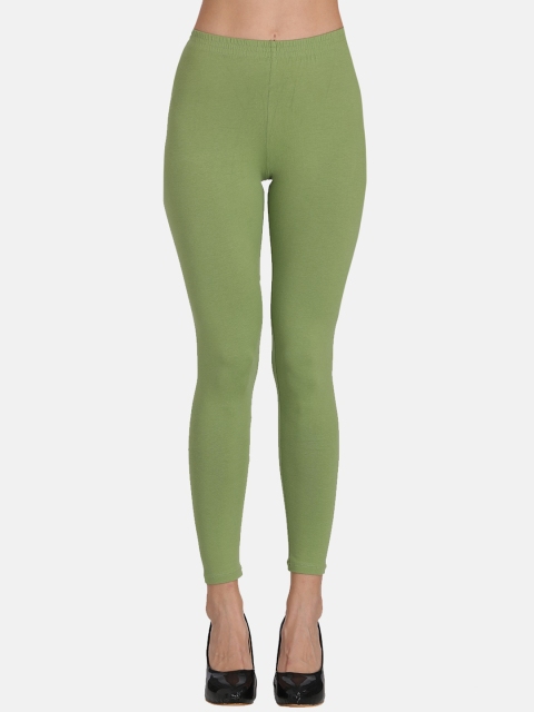 

GROVERSONS Paris Beauty Women Olive Green Solid Ankle Length Leggings
