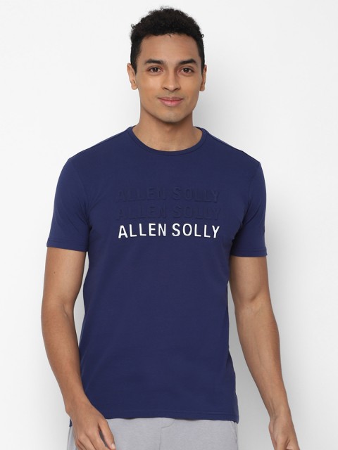 

Allen Solly Men Navy Blue Typography Printed Applique T-shirt