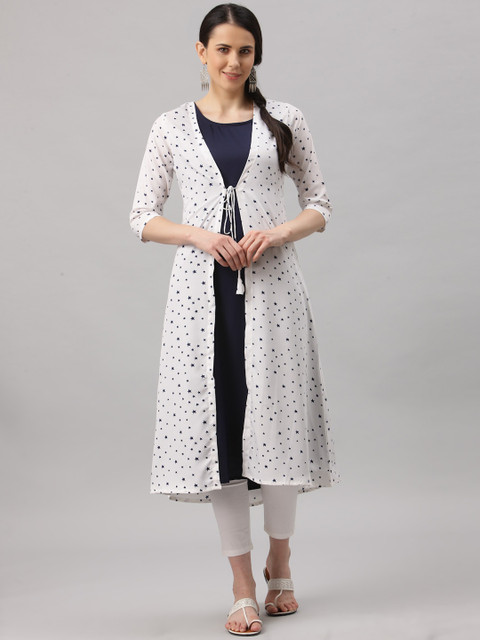 

ALC Creations Women White Quirky Printed Kurta