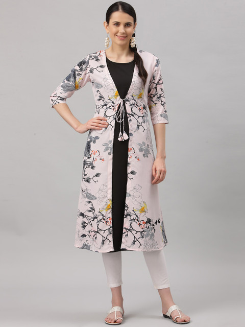 

ALC Creations Women Orange Floral Printed Floral Kurta