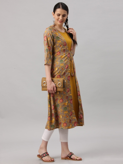

ALC Creations Women Yellow Floral Printed Kurta