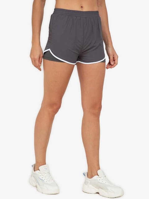 

ZALORA ACTIVE Women Grey Slim Fit Sports Shorts