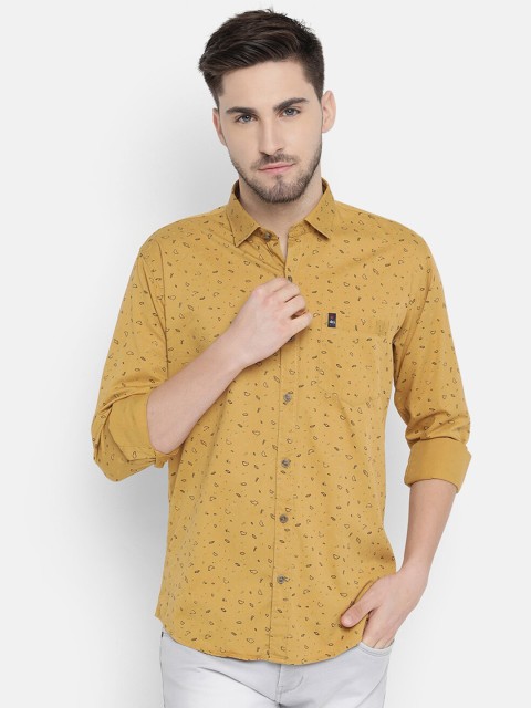 

V2 Value & Variety Men Mustard Slim Fit Printed Formal Shirt