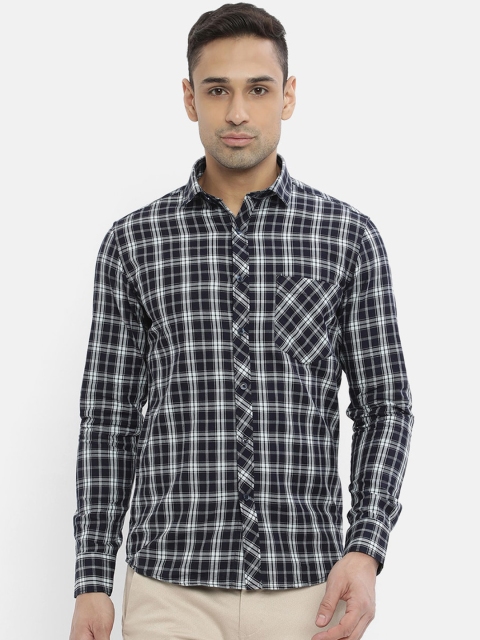 

V2 Value & Variety Men Blue & White Slim Fit Checked Cotton Casual Shirt