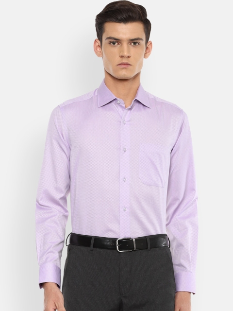 

Louis Philippe Gods & Kings Men Purple Textured Pure Cotton Formal Shirt