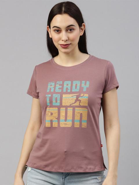 

GOLDSTROMS Women Grey Typography Printed T-shirt