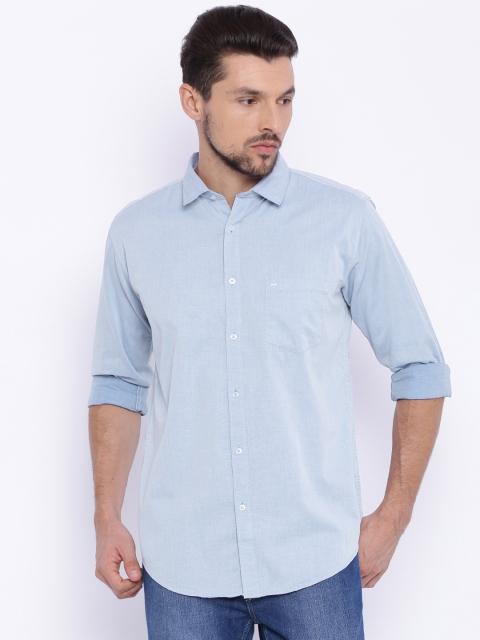 

Basics Men Blue Slim Fit Solid Casual Shirt