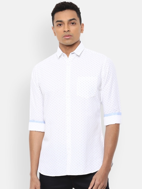 

Van Heusen Sport Men White Slim Fit Printed Pure Cotton Casual Shirt