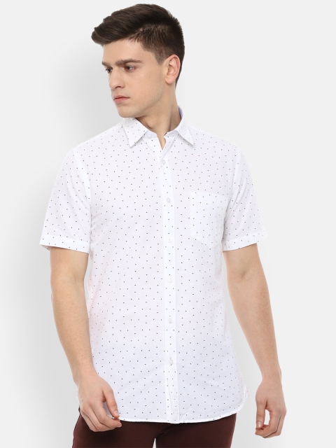 

Van Heusen Sport Men White Slim Fit Printed Pure Cotton Casual Shirt