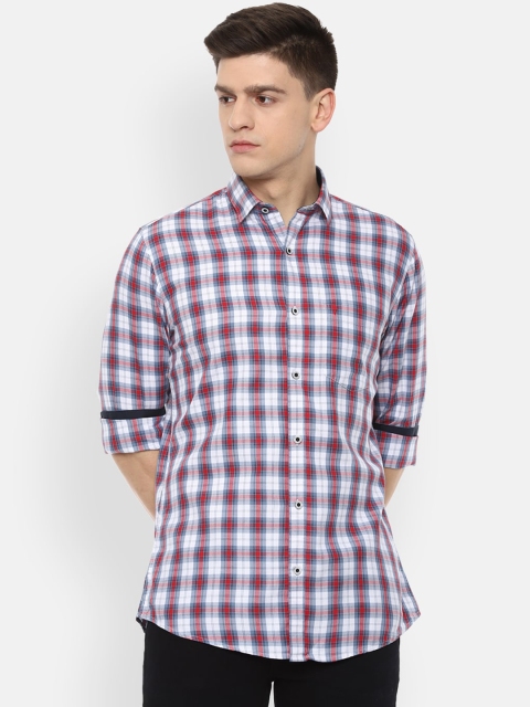 

Van Heusen Sport Men White Slim Fit Checked Pure Cotton Casual Shirt