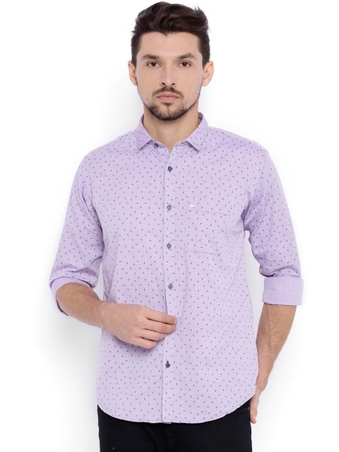 

Basics Men Purple Slim Fit Printed Casual Shirt