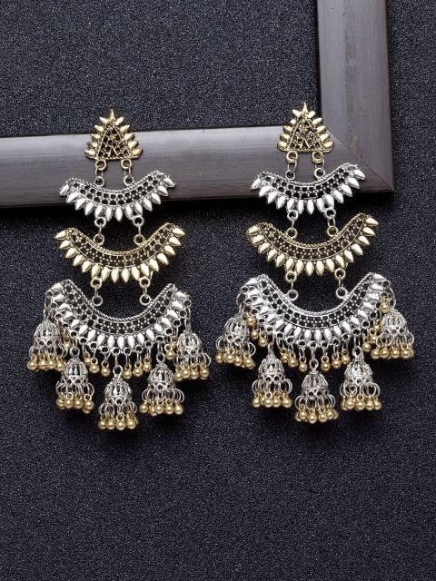 

AVANT-GARDE PARIS Silver Toned Gold-Plated Chandbalis Earrings