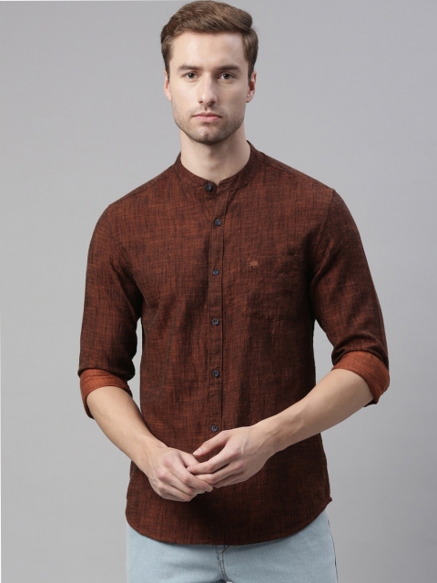 

Chennis Men Rust Slim Fit Casual Shirt