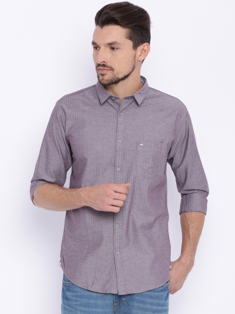 

Basics Men Purple Slim Fit Solid Casual Shirt