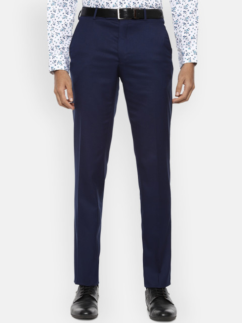 

Van Heusen Men Navy Blue Slim Fit Trousers