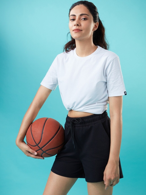 

The Souled Store Women Black Running Cotton Sports Shorts