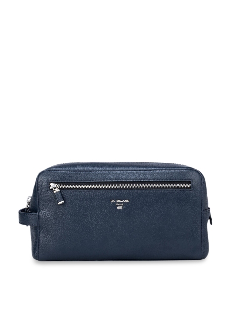 

Da Milano Woman Blue Solid Leather Travel Pouch