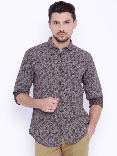 

Basics Men Purple Slim Fit Floral Print Casual Shirt