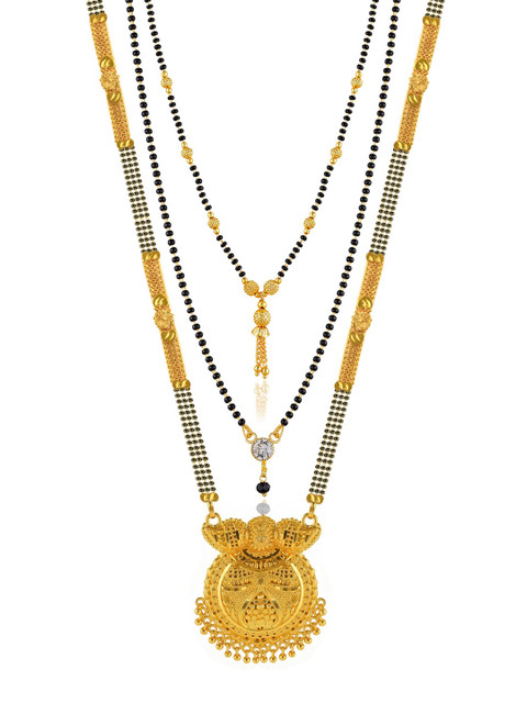 

Brandsoon Set of 3 Gold-Plated Black Beaded Mangalsutras