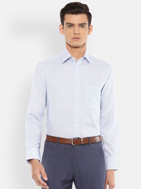 

Louis Philippe Men Blue Printed Formal Shirt