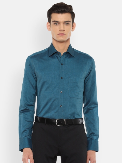 

Louis Philippe Men Teal Blue Pure Cotton Formal Shirt