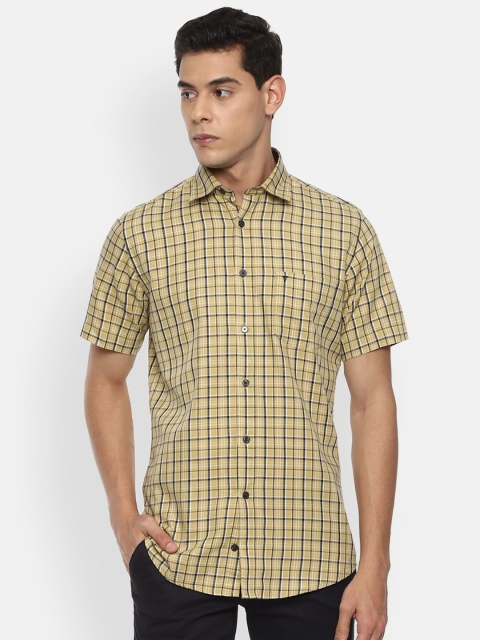 

Van Heusen Sport Men Khaki Slim Fit Checked Pure Cotton Casual Shirt