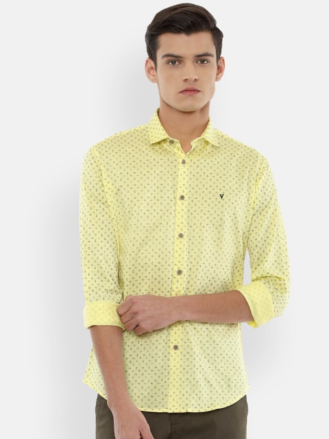 

Van Heusen Sport Men Yellow Slim Fit Printed Pure Cotton Casual Shirt