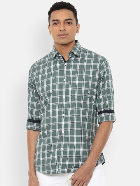 

Van Heusen Sport Men Green Slim Fit Checked Casual Shirt