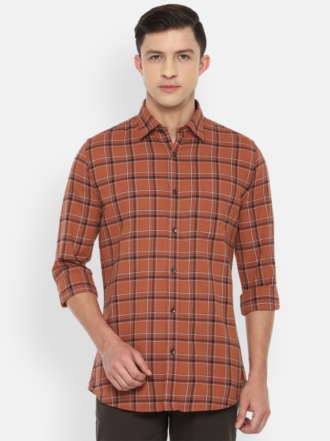 

Van Heusen Sport Men Coral Slim Fit Checked Pure Cotton Casual Shirt
