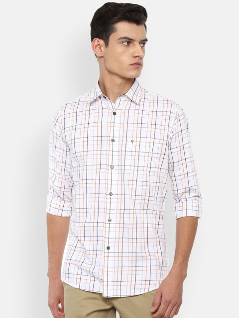 

Van Heusen Sport Men White Slim Fit Checked Casual Shirt