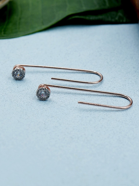 

Studio Voylla Silver-Toned Geometric Drop Earrings