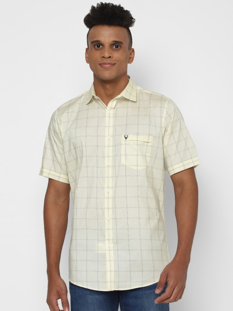 

Allen Solly Men Yellow Slim Fit Checked Casual Shirt