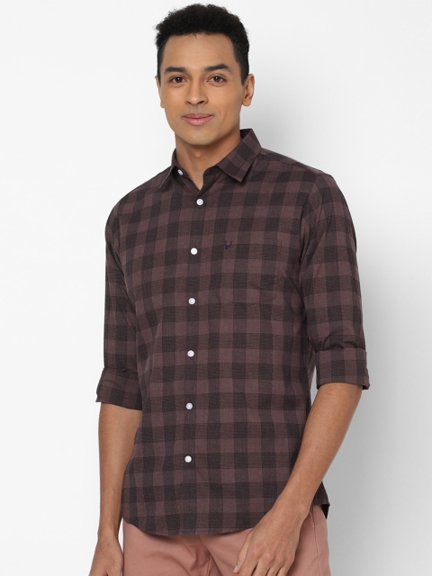 

Allen Solly Men Brown Slim Fit Checked Casual Shirt