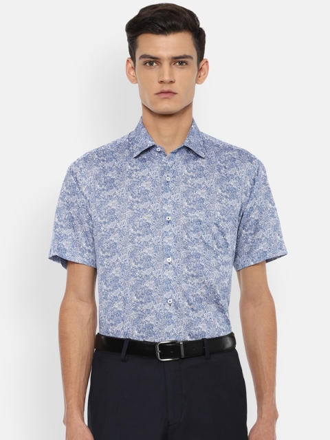 

Van Heusen Men Navy Blue Floral Printed Pure Cotton Formal Shirt
