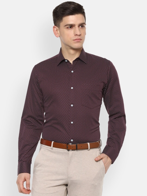 

Van Heusen Men Maroon Printed Formal Shirt