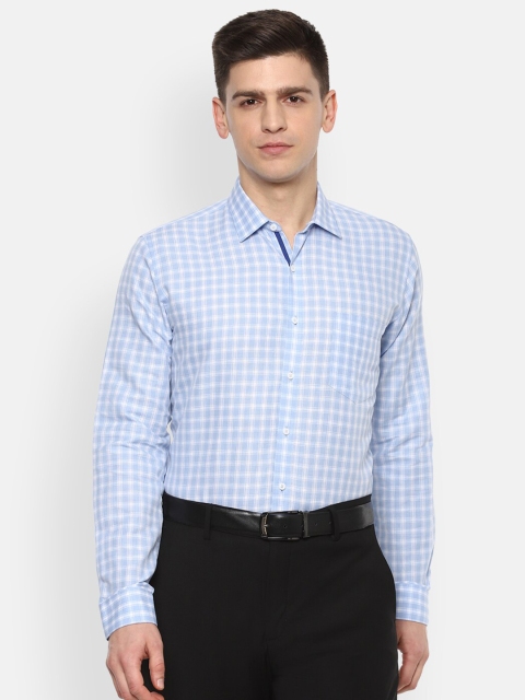 

Van Heusen Men Blue & White Slim Fit Checked Formal Shirt