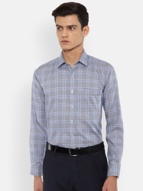 

Van Heusen Men Grey Slim Fit Checked Formal Shirt