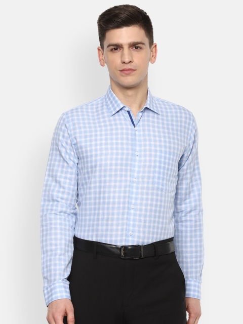 

Van Heusen Men Blue Slim Fit Checked Formal Shirt