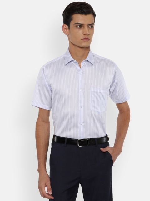 

Van Heusen Men Purple Striped Pure Cotton Formal Shirt