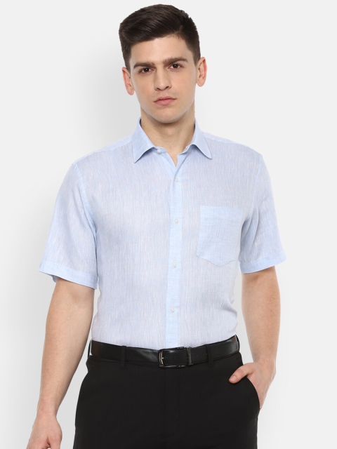 

Van Heusen Men Blue Pure Linen Formal Shirt