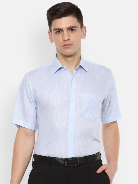 

Van Heusen Men Blue Pure Linen Formal Shirt